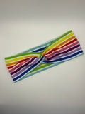 Pride Headband | Turban Headband | Rainbow Stripe Headband | Women Headband | Headband for Women | Twist Headband | NonSlip Headband