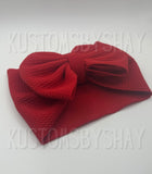 Red Stretchy Head Wrap, Bright Red Headwrap, Baby Headband, Red Bow Headband, Red Bow, Piggie Set, Clip Bow, Solid Red Bow