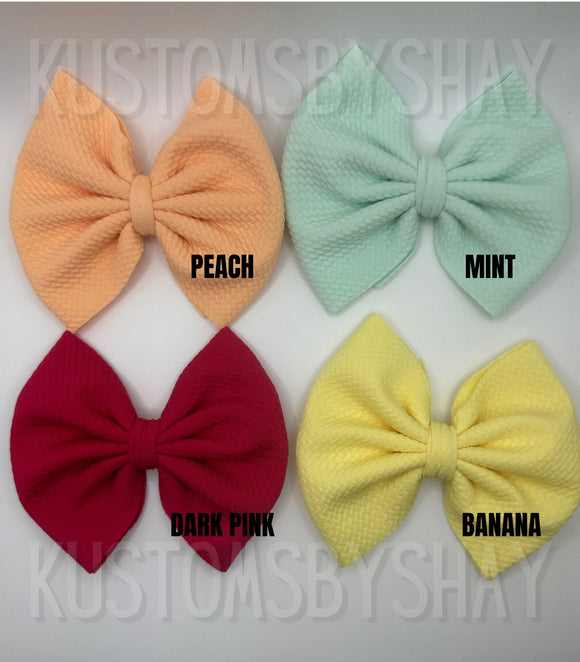 Solid Color Bow Headband, Stretchy Headband, Nylon Bow, Solid Color Bow, 5 Inch Bow, Baby Girl Bow, Toddler Bow, Headband Bow, Clip Bow