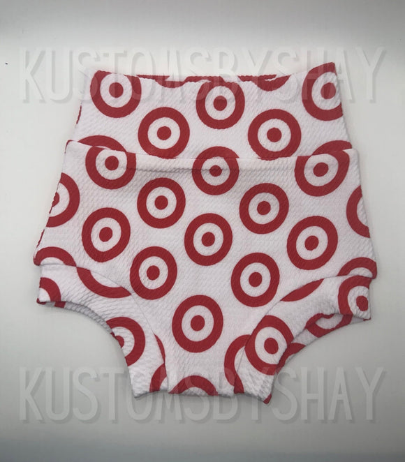 Bullseye Bummies, Bullseye Bloomers, Baby Bummies, Bullseye Diaper Cover, Sports Diaper Cover, Baby Shorts, Bloomers, Sports Shorts