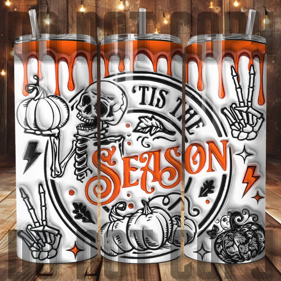 Tis the Season 3D Inflated Tumbler Sublimation Transfer | Sublimation Transfer | Ready to Press Tumbler Transfer | 3D Spooky | NOT A DIGITAL