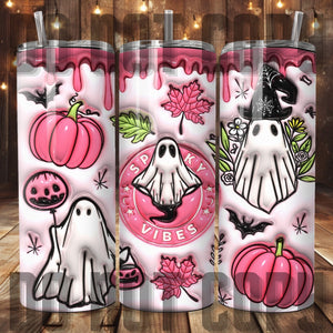 Spooky Vibes Ghost 3D Inflated Tumbler Sublimation Transfer | Sublimation Transfer | Ready to Press Tumbler Transfer | 3D | NOT A DIGITAL