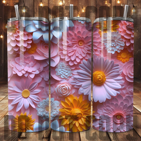 Floral 3D Inflated Tumbler Sublimation Transfer | Sublimation Transfer | Flowers | Ready to Press Tumbler Transfer | Floral | NOT A DIGITAL