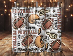 Football | Game Day 3D Inflated Tumbler Sublimation Transfer | Sublimation Transfer | Ready to Press Tumbler Transfer | 3D | NOT A DIGITAL