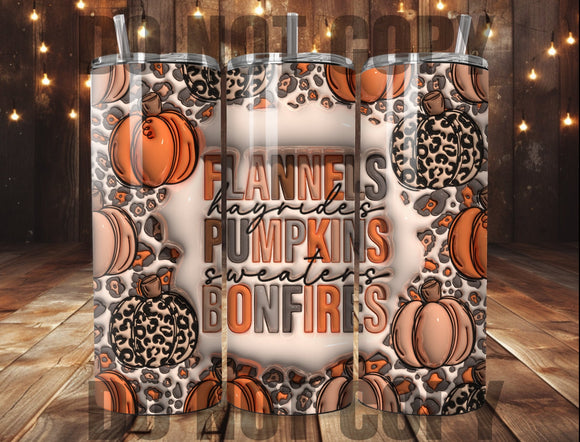 Flannels Hayrides Pumpkins 3D Inflated Tumbler Sublimation Transfer | Sublimation Transfer | Ready to Press Tumbler Transfer | NOT A DIGITAL