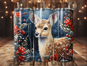 Christmas Deer Tumbler Sublimation Transfer | Sublimation Transfer | Ready to Press Tumbler Transfer | Christmas Deer | NOT A DIGITAL