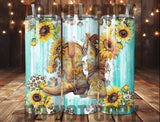 Sunflower Cowgirl Boots Tumbler Sublimation Transfer | Sublimation Transfer | Ready to Press Tumbler Transfer | Sunflower | NOT A DIGITAL