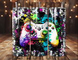 Gamer | Controller | Rainbow Paint Splatter Tumbler Sublimation Transfer | Sublimation Transfer | Ready to Press Transfer | NOT A DIGITAL