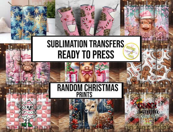 Random Christmas | Mystery Prints Tumbler Sublimation Transfer | Sublimation Transfer | Ready to Press Transfer | Christmas | NOT A DIGITAL