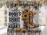 Sunflower Cowgirl Boots Tumbler Sublimation Transfer | Sublimation Transfer | Ready to Press Tumbler Transfer | Sunflower | NOT A DIGITAL