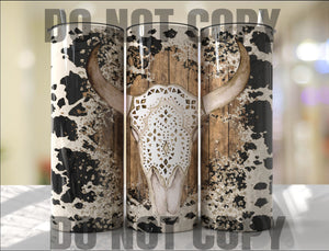 Bull Cow Skull Tumbler Sublimation Transfer | Sublimation Transfer | Ready to Press Tumbler Transfer | Cow Print Skull Head | NOT A DIGITAL