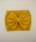 Mustard Stretchy Head Wrap, Mustard Yellow Headwrap, Baby Headband, Yellow Headband, Yellow Bow, Piggie Set, Clip Bow, Solid Mustard Bow