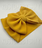 Mustard Stretchy Head Wrap, Mustard Yellow Headwrap, Baby Headband, Yellow Headband, Yellow Bow, Piggie Set, Clip Bow, Solid Mustard Bow